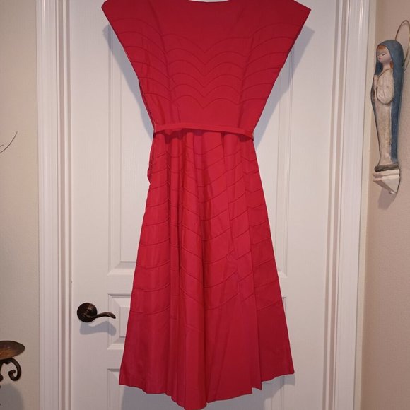 VTG 1950s Cadillac Ad Pin Up Taffeta Full Circle Skirt DRESS Glam Pin Up Scarce - Picture 4 of 12